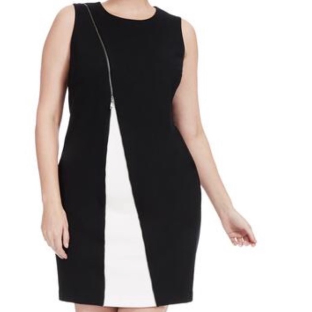 NWT Alfani Black and White Zipper Dress
